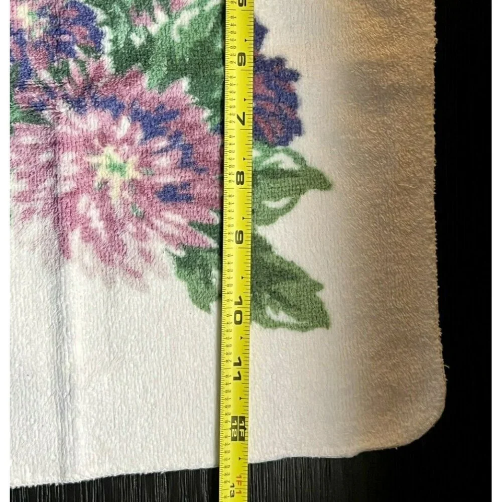 Bill Blass Springmaid Purple White Green Floral Towel 2 Hand Towels 2 Wash Cloth